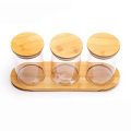 Wholesales 50ml 80ml 100ml 120ml 150ml empty mini high quality clear glass spice storage jar with bamboo cork lid Storage-138S